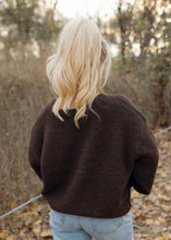 Load image into Gallery viewer, Gina Dark Chocolate Button Cardigan Sweater
