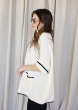 Load image into Gallery viewer, Ivory &amp; Black Turtleneck Poncho
