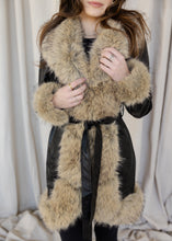 Load image into Gallery viewer, Luxe Black &amp; Taupe Faux Fur Coat
