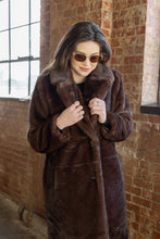 Load image into Gallery viewer, Delaney Luxe Long Brown Fur Coat
