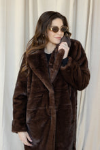 Load image into Gallery viewer, Delaney Luxe Long Brown Fur Coat
