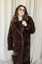 Load image into Gallery viewer, Delaney Luxe Long Brown Fur Coat
