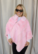 Load image into Gallery viewer, Baby Pink Cascade Faux Fur Capelet
