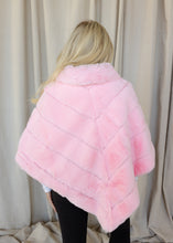Load image into Gallery viewer, Baby Pink Cascade Faux Fur Capelet

