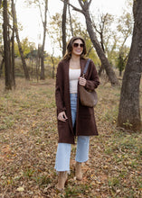 Load image into Gallery viewer, Scarlett Cozy Long Cardigan - Chocolate Brown
