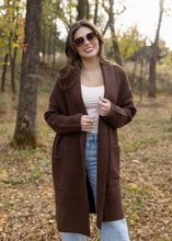 Load image into Gallery viewer, Scarlett Cozy Long Cardigan - Chocolate Brown
