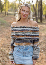 Load image into Gallery viewer, Multi Color Knit Off Shoulder Sweater

