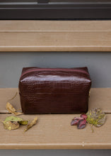 Load image into Gallery viewer, Chic Cosmetic Pouch - Chocolate Croc
