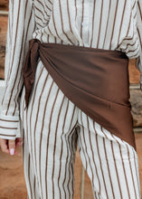Load image into Gallery viewer, Farrah Ivory &amp; Brown Striped Pants Set
