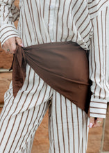 Load image into Gallery viewer, Farrah Ivory &amp; Brown Striped Pants Set
