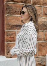 Load image into Gallery viewer, Farrah Ivory &amp; Brown Striped Pants Set
