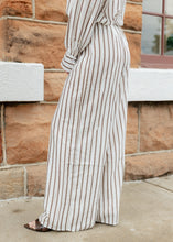 Load image into Gallery viewer, Farrah Ivory &amp; Brown Striped Pants Set
