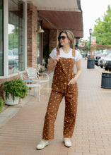 Load image into Gallery viewer, Coffee Brown &amp; Polka Dot Overalls
