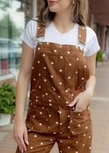 Load image into Gallery viewer, Coffee Brown &amp; Polka Dot Overalls
