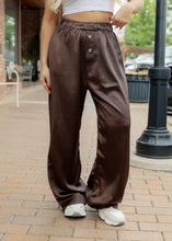 Load image into Gallery viewer, Evelyn Brown Satin Pants
