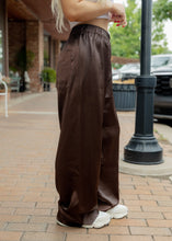 Load image into Gallery viewer, Evelyn Brown Satin Pants
