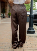 Load image into Gallery viewer, Evelyn Brown Satin Pants
