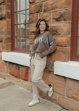 Load image into Gallery viewer, Khaki &amp; Leopard Corduroy Sweatpants
