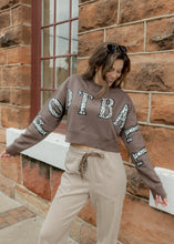 Load image into Gallery viewer, Leopard "FOOTBALL" Cropped Mocha Sweatshirt
