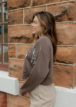 Load image into Gallery viewer, Leopard "FOOTBALL" Cropped Mocha Sweatshirt
