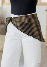 Load image into Gallery viewer, Tan &amp; Black Checkered Triangle Scarf

