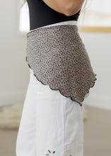 Load image into Gallery viewer, Tan &amp; Black Floral Print Triangle Scarf

