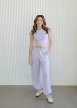 Load image into Gallery viewer, Hannah Cotton Lycra Crossover Pants Set - Lavender
