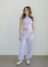 Load image into Gallery viewer, Hannah Cotton Lycra Crossover Pants Set - Lavender

