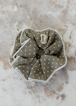 Load image into Gallery viewer, Polka Dot Corset Hair Scrunchie - Brown/Cream
