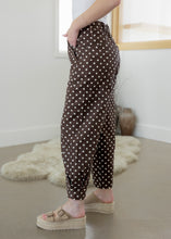 Load image into Gallery viewer, Brown &amp; Ivory Polka Dot Twill Pants
