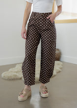 Load image into Gallery viewer, Brown &amp; Ivory Polka Dot Twill Pants
