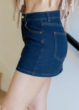 Load image into Gallery viewer, Jamie Dark Denim Mini Skirt
