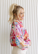 Load image into Gallery viewer, Vibrant Floral Print Button Blouse Top
