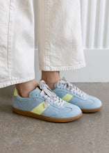 Load image into Gallery viewer, Sydney Light Blue &amp; Lime Suede Sneaker
