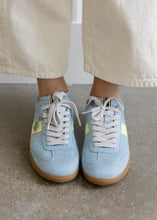 Load image into Gallery viewer, Sydney Light Blue &amp; Lime Suede Sneaker
