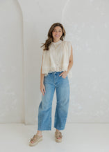 Load image into Gallery viewer, Sadie Button Up Eyelet Blouse - Cream
