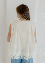 Load image into Gallery viewer, Sadie Button Up Eyelet Blouse - Cream

