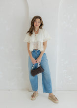 Load image into Gallery viewer, Camila Cream Boho Embroidered Lace Top
