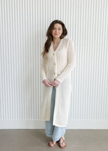 Load image into Gallery viewer, Cream Crochet Duster Cardigan
