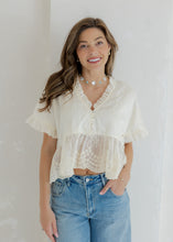 Load image into Gallery viewer, Camila Cream Boho Embroidered Lace Top
