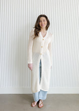 Load image into Gallery viewer, Cream Crochet Duster Cardigan
