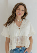Load image into Gallery viewer, Camila Cream Boho Embroidered Lace Top
