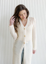 Load image into Gallery viewer, Cream Crochet Duster Cardigan
