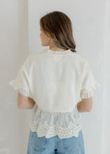 Load image into Gallery viewer, Camila Cream Boho Embroidered Lace Top
