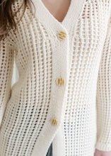 Load image into Gallery viewer, Cream Crochet Duster Cardigan
