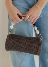 Load image into Gallery viewer, Rachel Beaded Straw Clutch - Chocolate
