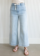 Load image into Gallery viewer, Harper Tie Front Washed Denim Pants
