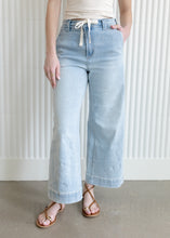 Load image into Gallery viewer, Harper Tie Front Washed Denim Pants
