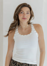Load image into Gallery viewer, Lizzie Studded Detail Tank - White
