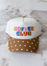 Load image into Gallery viewer, "Coffee Club" Polka Dot Trucker Hat
